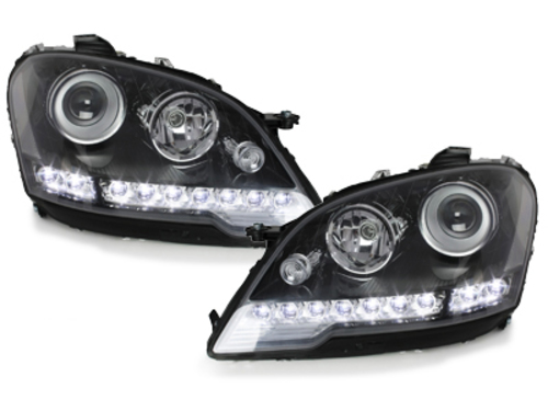 DAYLINE Headlights LED DRL Daytime Running Lights suitable for MERCEDES M Class W164 08+ Black