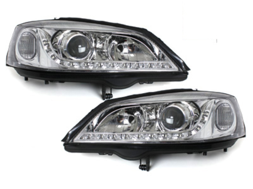 DAYLIGHT Headlights suitable for Opel Astra G (09.1997-02.2004) DRL Optic Chrome
