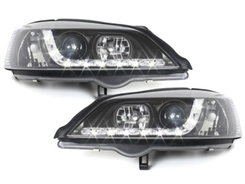 DAYLINE Headlights suitable for Opel Astra G (09.1997-02.2004) DRL Black