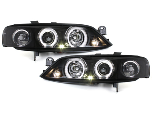 Headlights suitable for Opel Vectra B (11.1995-12.1998) Angel Eyes 2 Halo Rims Black