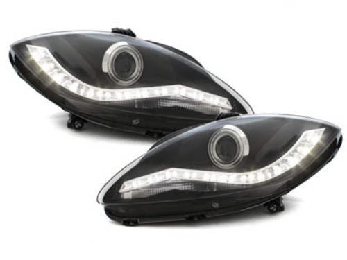 DAYLINE headlights suitable for SEAT Leon 09+ black