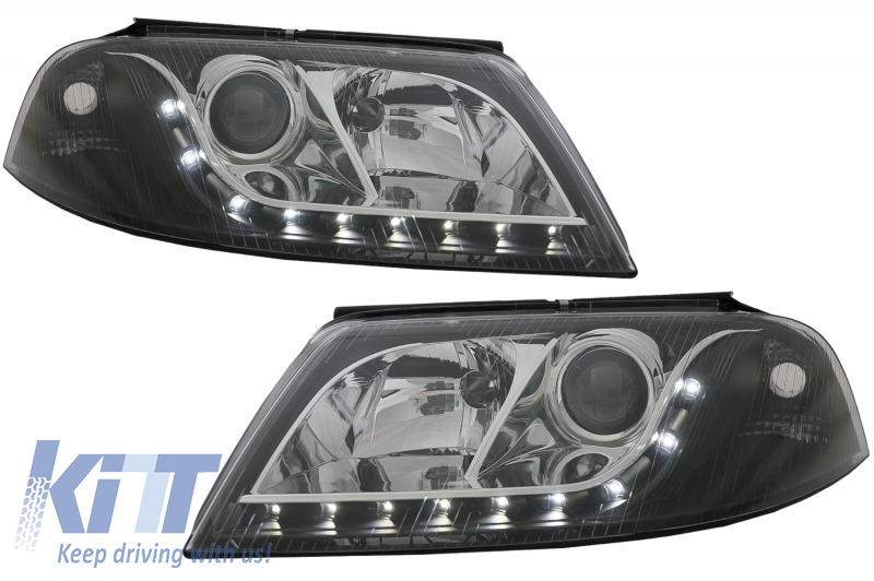 DAYLIGHT Headlights suitable for VW PASSAT 3BG B5 FL (09.2000-03.2005) DRL Look Black