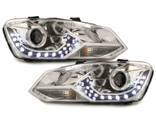 DAYLINE headlights suitable for VW Polo 6R 09+_drl optic_chrome