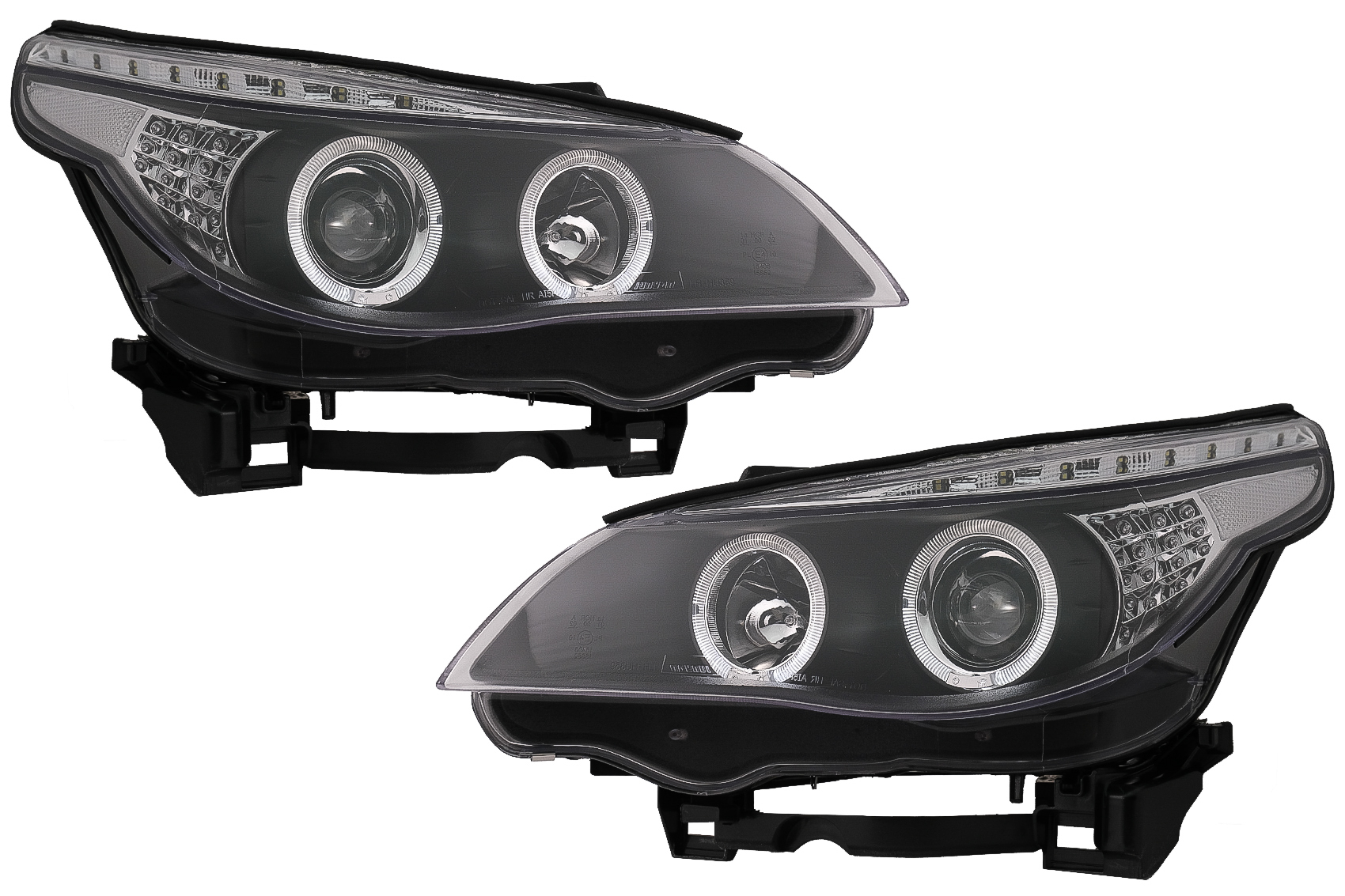 Angel Eyes fényszórók megfelelő BMW 5-ös sorozat E60 E61 (2004-2007) DAYLINE LED Fekete