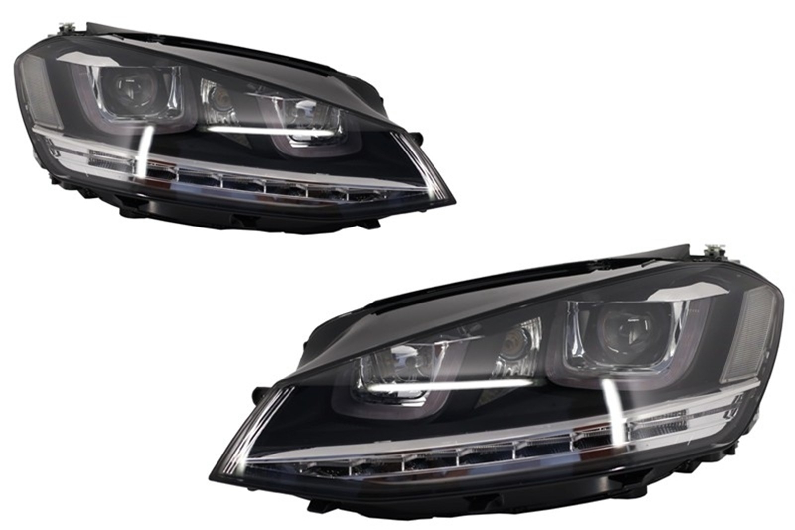 Fényszórók 3D LED DRL VW Golf 7 VII (2012-2017) Ezüst R-Line LED irányjelző lámpákhoz