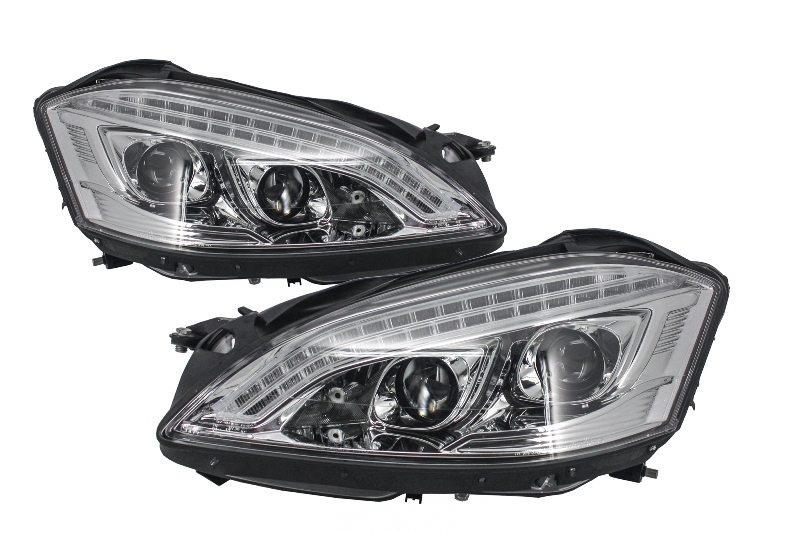 HID Xenon fényszórók LED DRL alkalmas Mercedes S-Class W221 (2005-2009) W222 Look Chrome