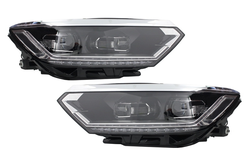 Teljes LED-es fényszórók VW Passat B8 3G (2014-2019) LED mátrix megjelenéshez, szekvenciális dinamikus kanyarodó lámpákkal