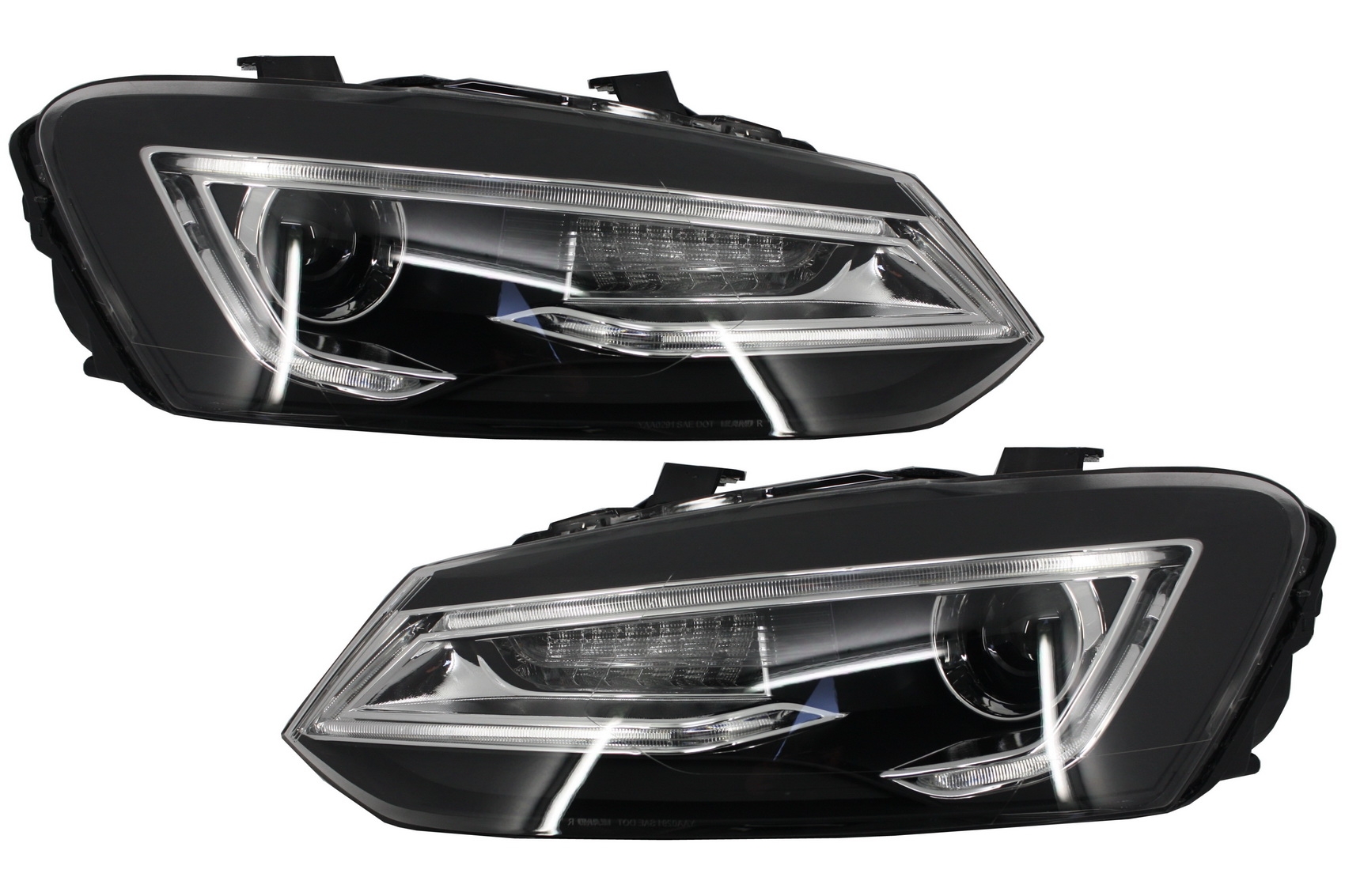 Fényszórók LED XENON HID VW Polo 6R / 6C / 61 (2011-2017) Light Bar Devil Eye Look modellhez