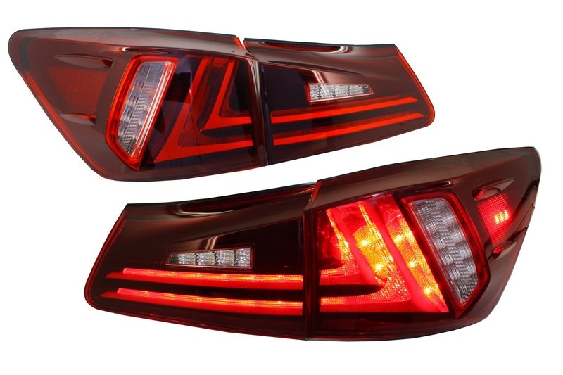 Hátsó lámpák Full LED Lexus IS XE20 (2006-2012) típushoz használható Light Bar Facelift Új XE30 Red Clear