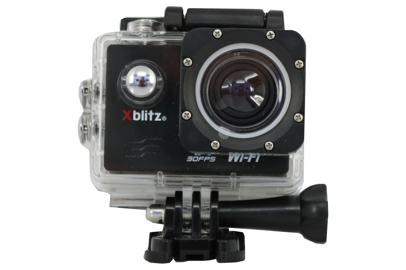 Xblitz akciókamera 4k Full HD 1920x1080p, 2 hüvelykes képernyő, 170 fokos objektív, Wi-Fi-vel, vízálló, fekete