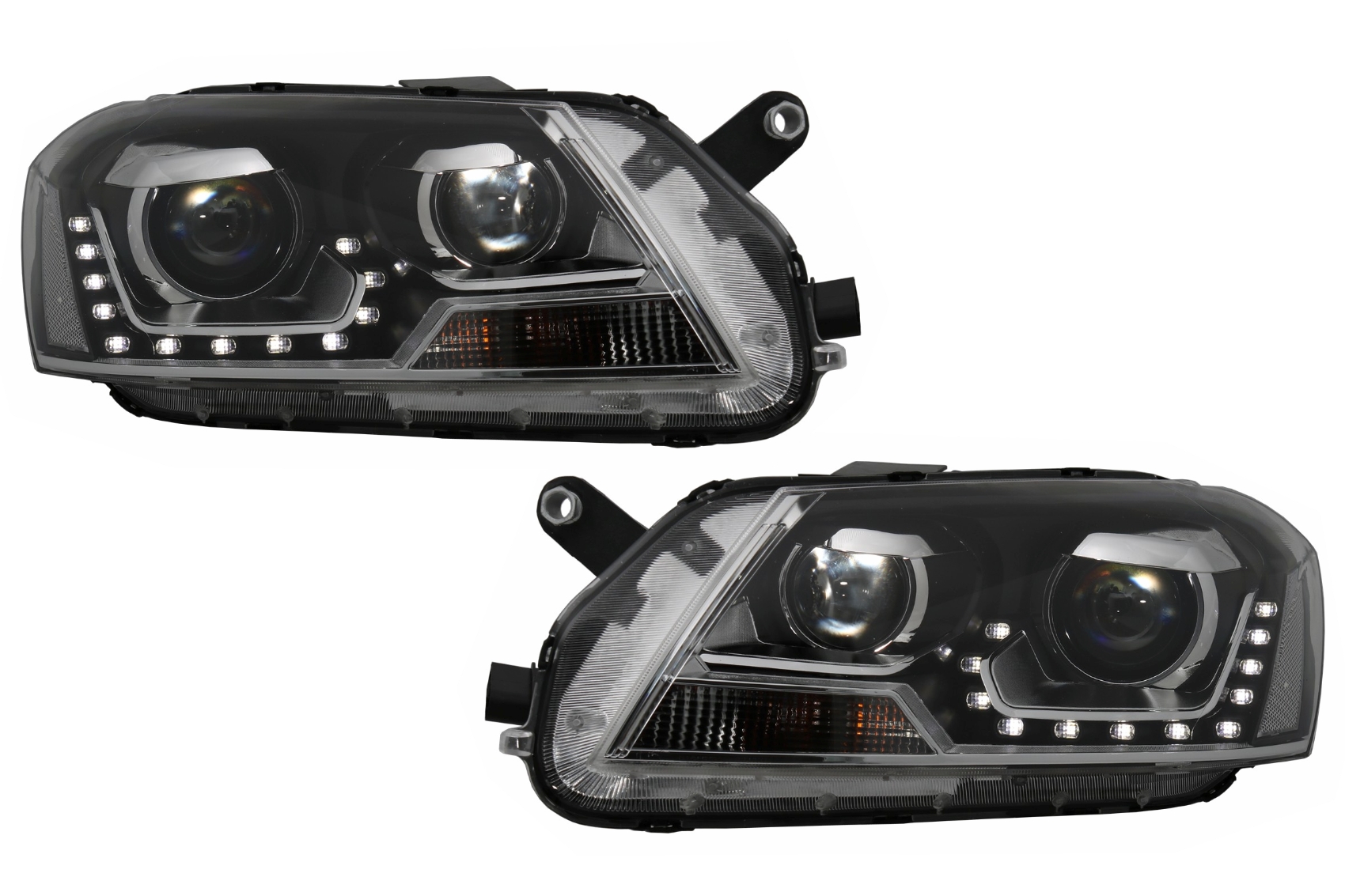 Fényszórók LED DRL VW Passat 3C B7 (11/2010-10/2014) fekete