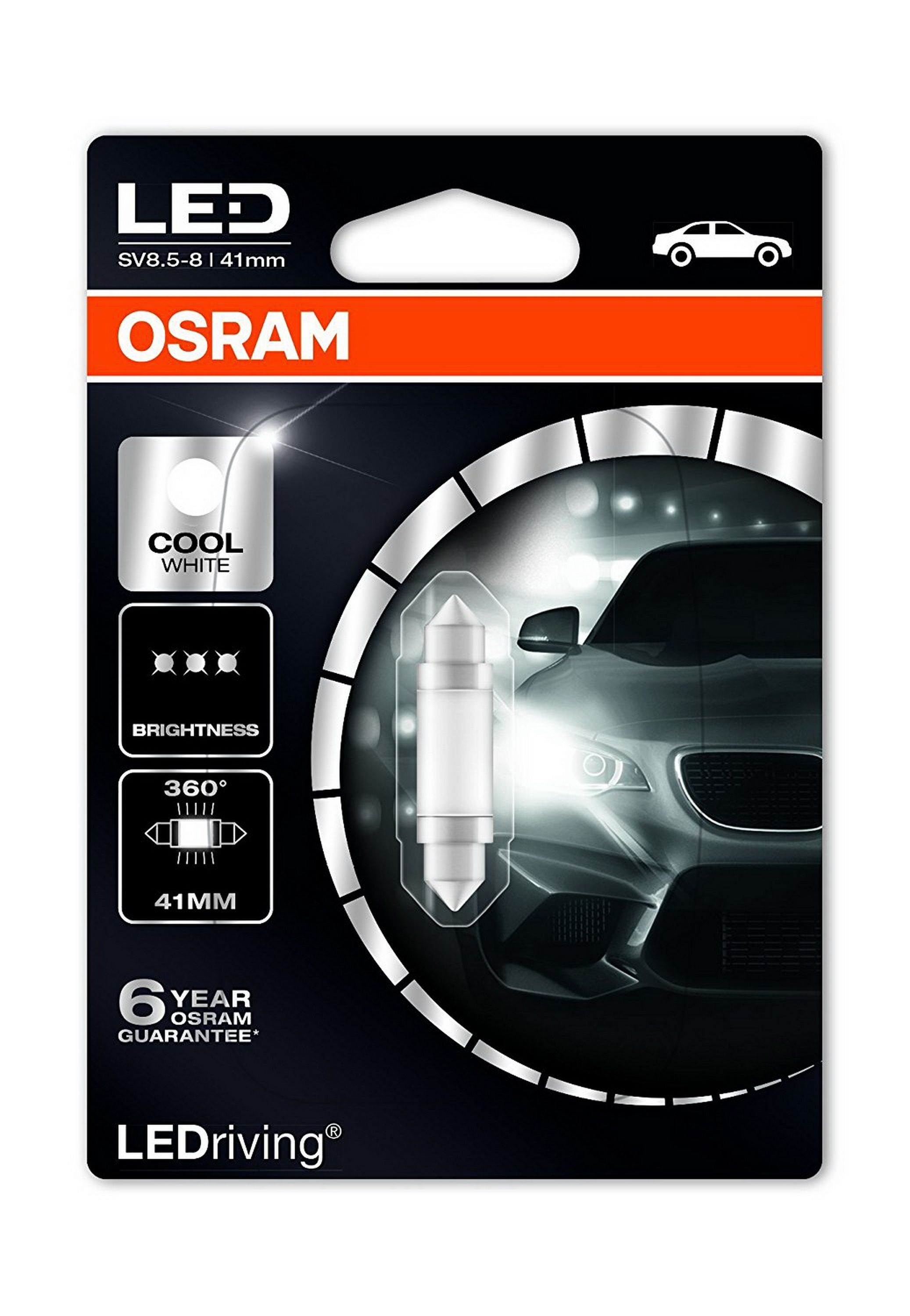 OSRAM LED Driving hideg fehér Festoon 41mm ("C5W" 6411Form) 6000K (M1)