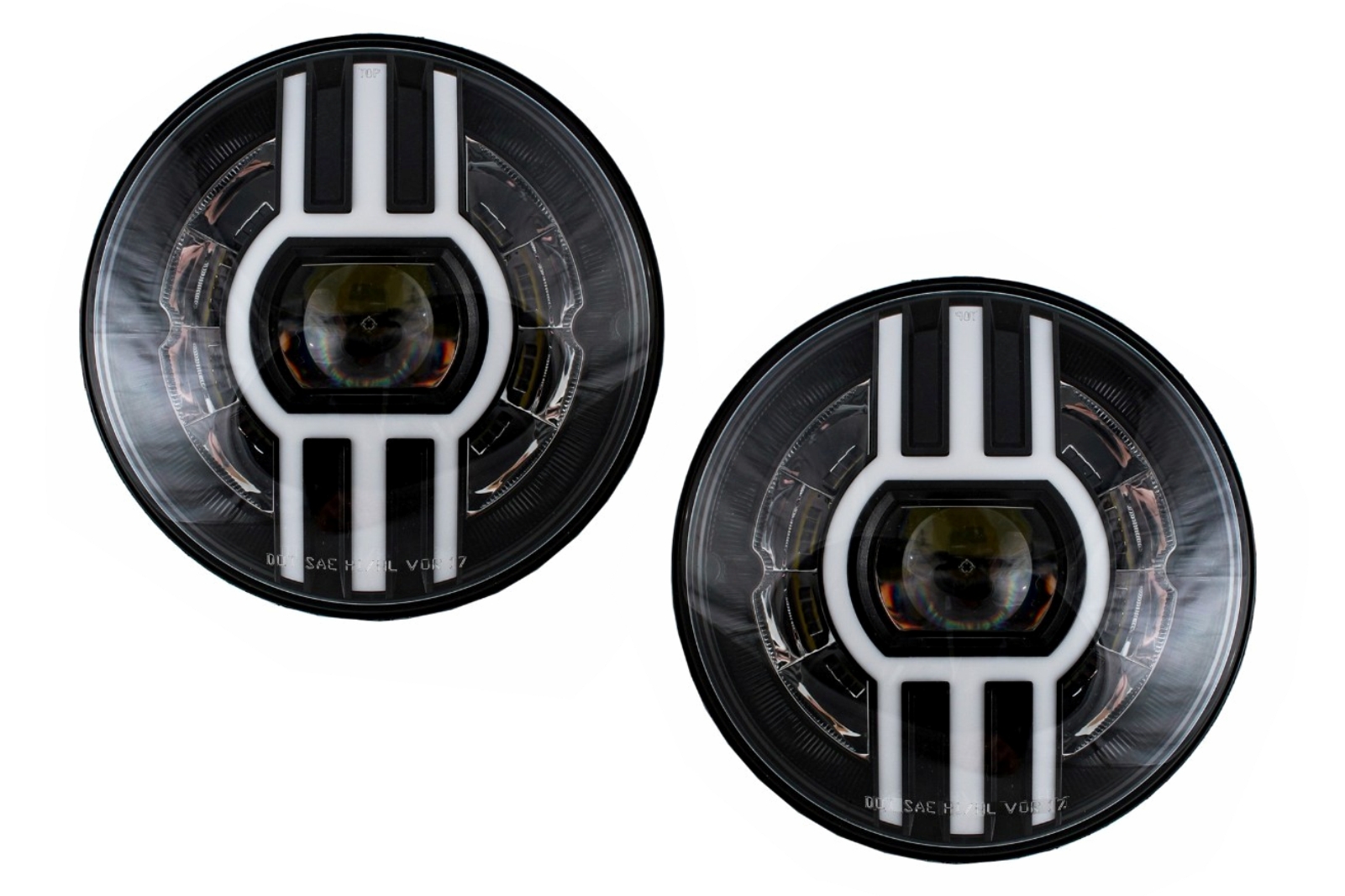 7 hüvelykes CREE LED fényszóró DRL, alkalmas Jeep Wrangler JK TJ LJ Defender Mercedes W463 fekete