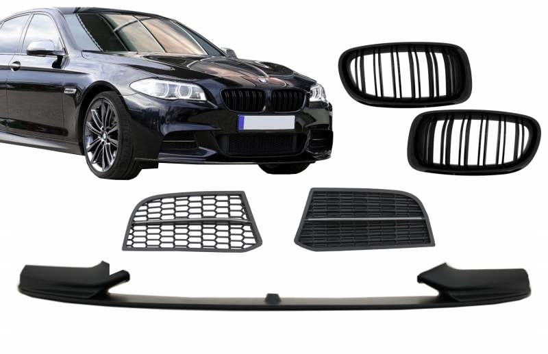 Első lökhárító légterelő ajak alkalmas BMW 5-ös sorozatú F10 F11 Sedan Touring (2011-2017) hűtőrácsokhoz M-Performance Sport M550 Design