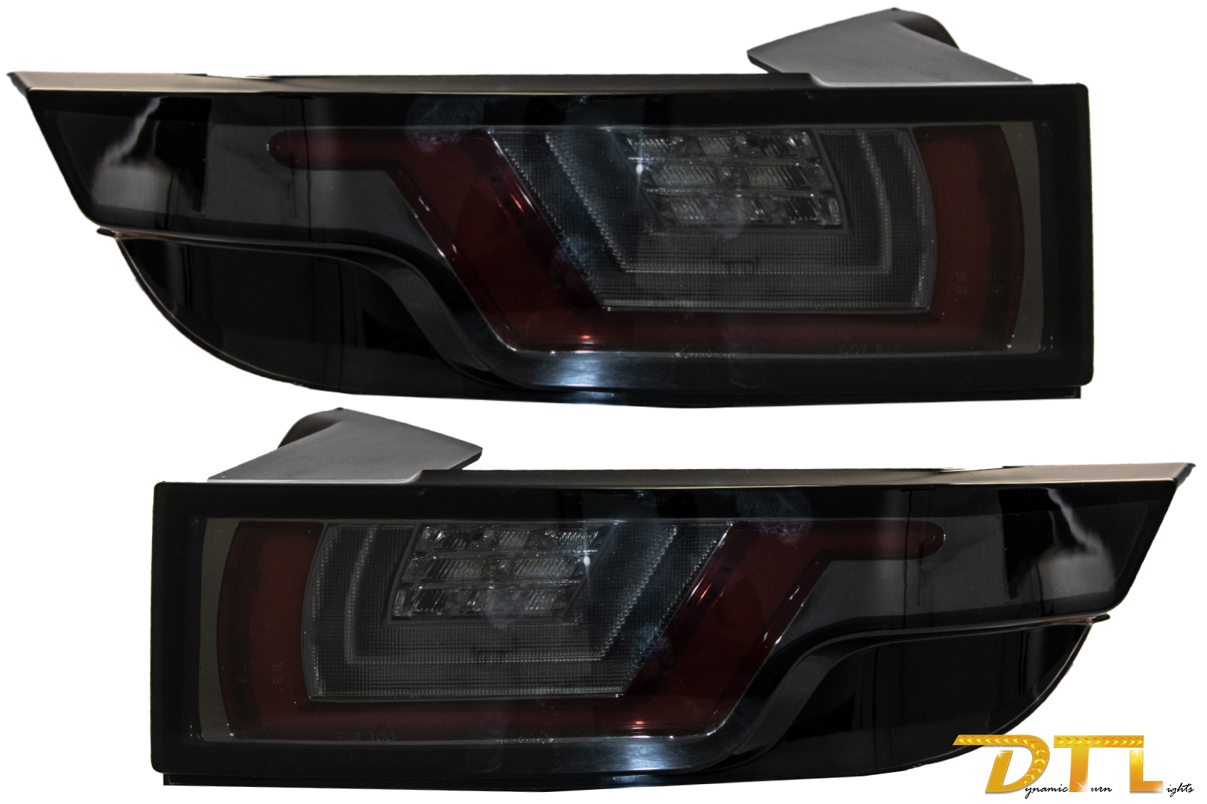 Dinamikus szekvenciális kanyarodó lámpa, teljes LED-es hátsó lámpák a Range ROVER Evoque L538 (2011-2014) Light Bar Smoke Black típushoz