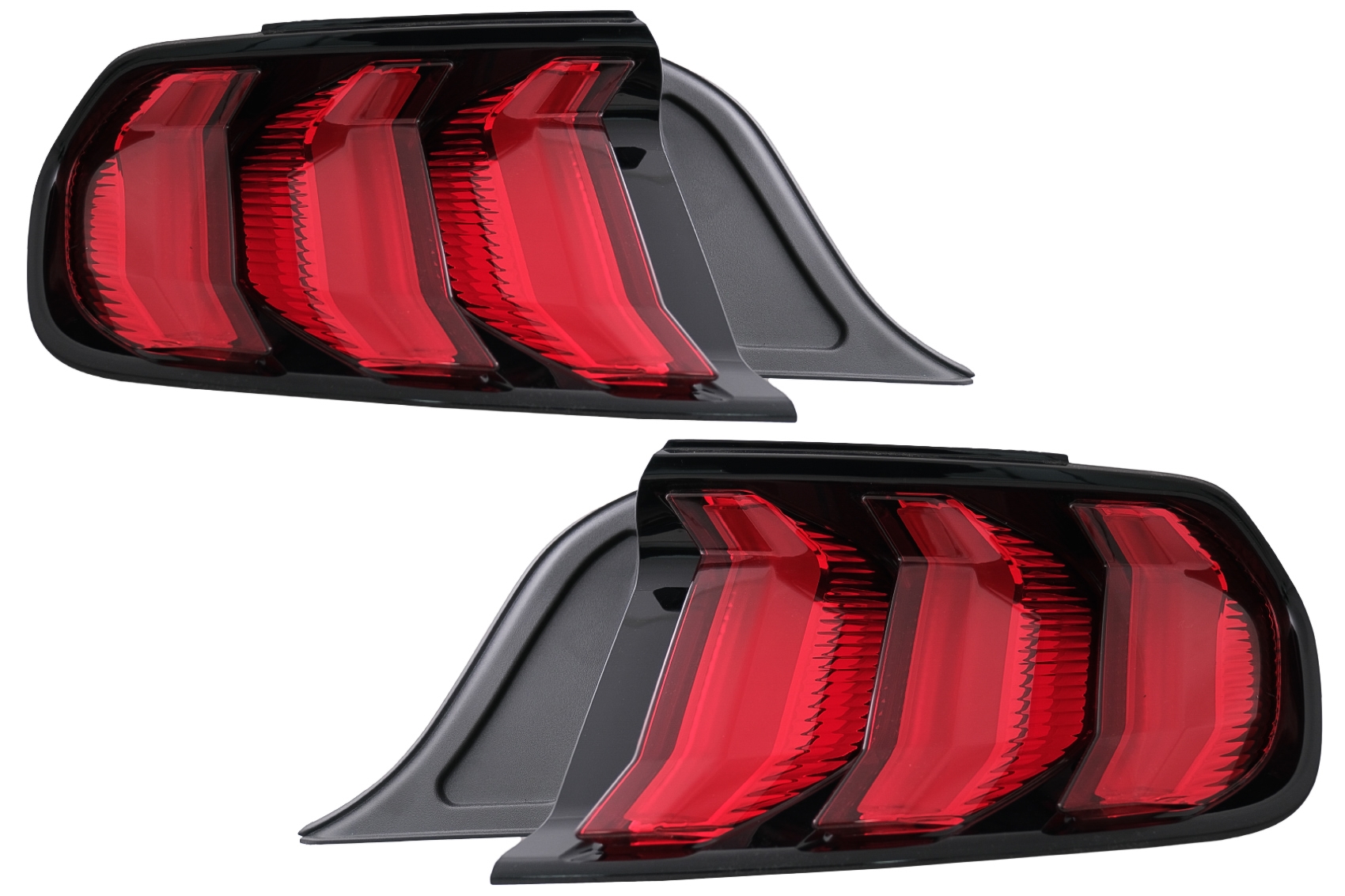 Teljes LED-es hátsó lámpák a Ford Mustang VI S550 (2015-2019) piroshoz, dinamikus szekvenciális kanyarodó lámpákkal