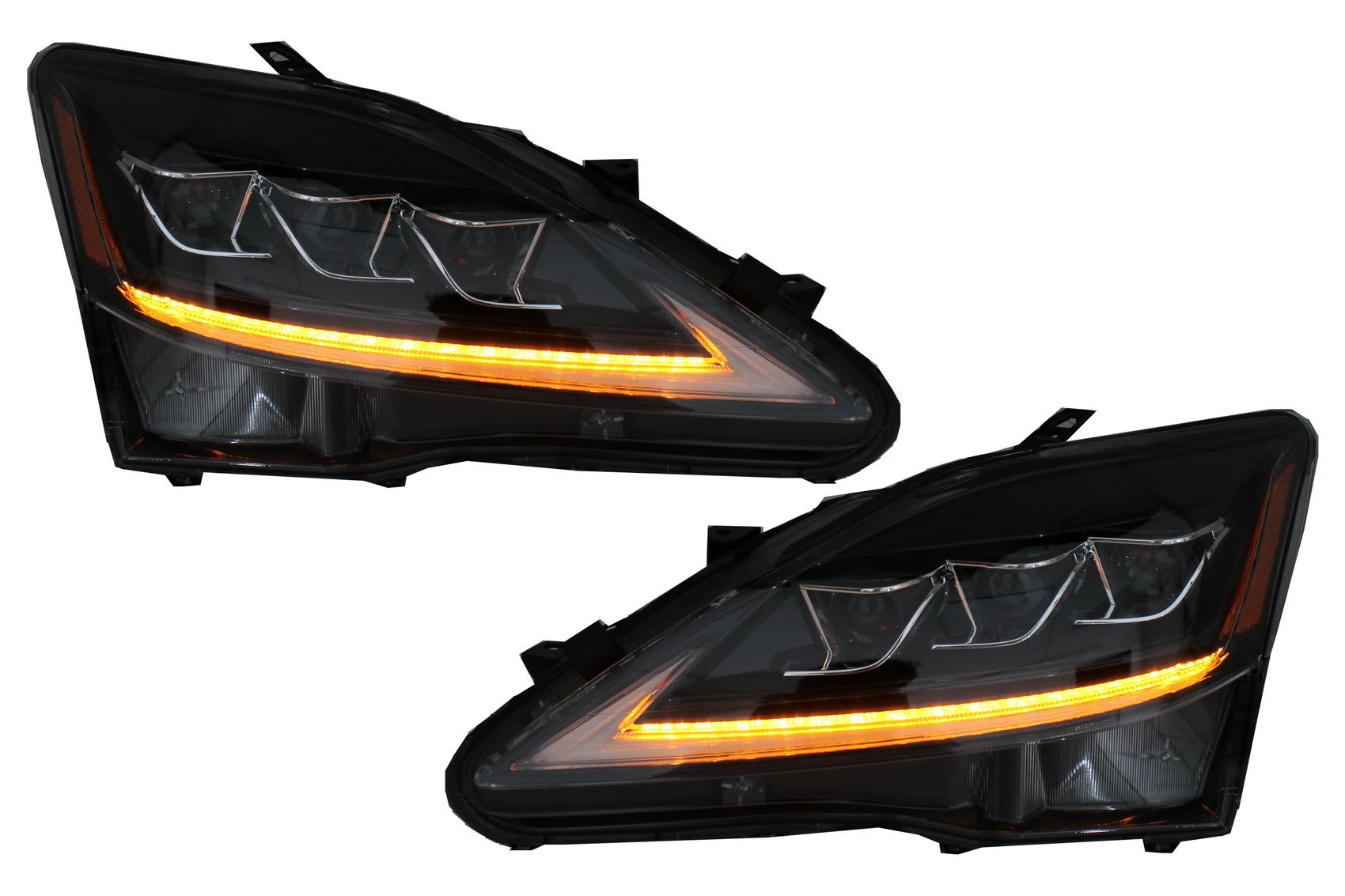 FULL LED DRL Fényszórók Dinamikus irányjelző lámpa LEXUS IS XE20 (2006-2013) Black Edition modellhez