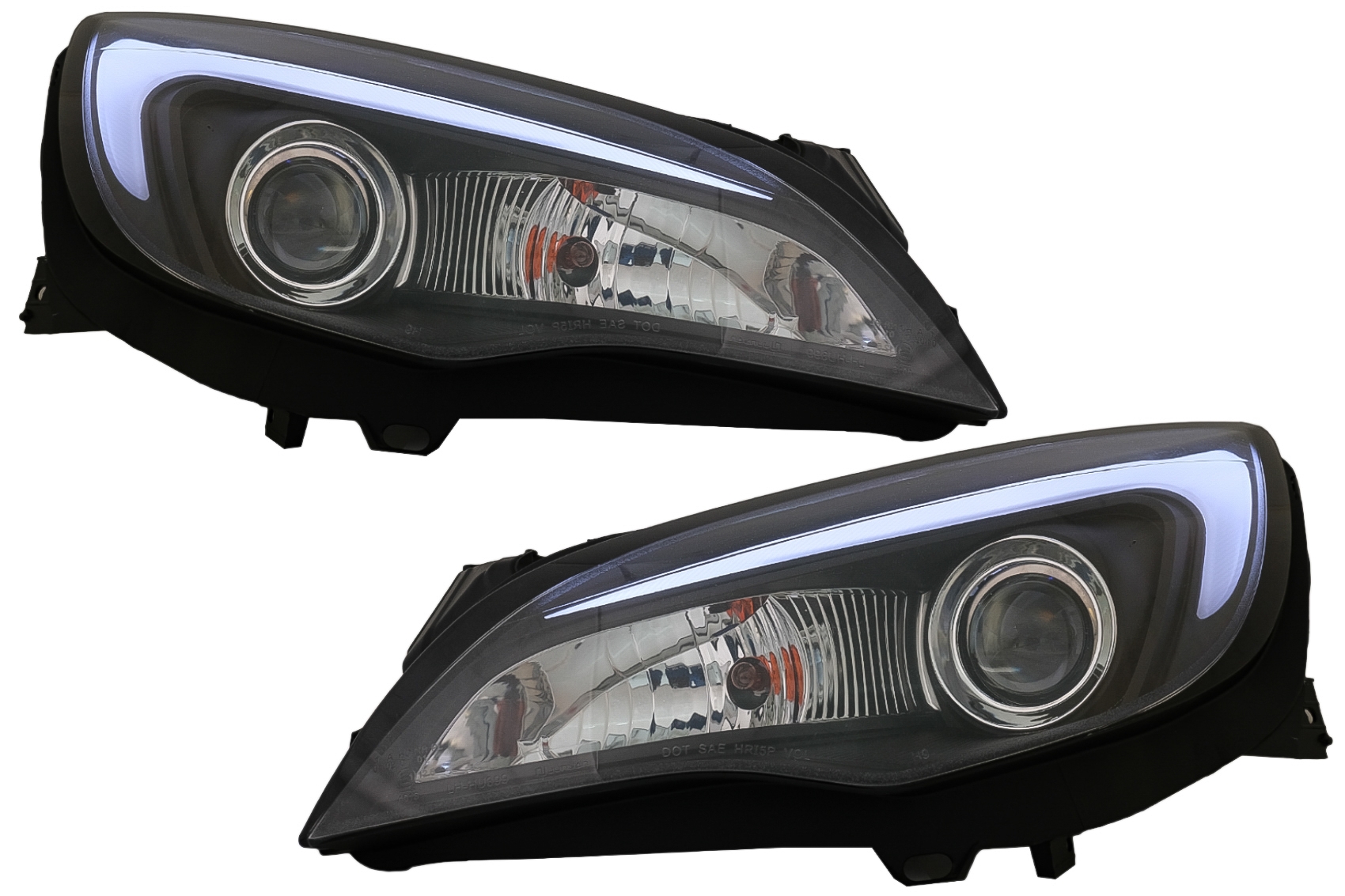 LED DRL fényszórók megfelelő Opel Astra J (2010-2015) TUBE LIGHT BLACK