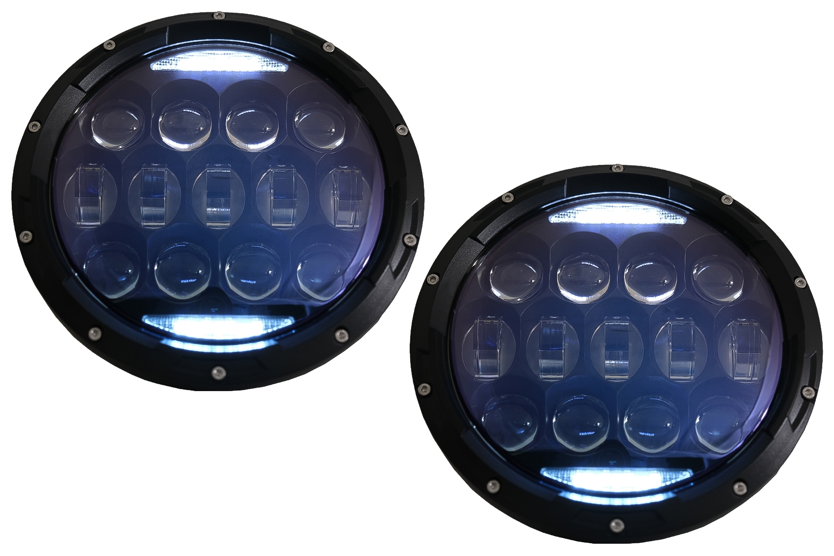 7 hüvelykes CREE LED fényszórók Amber Halo DRL Jeep Wrangler TJ & JK (1997-2018) számára