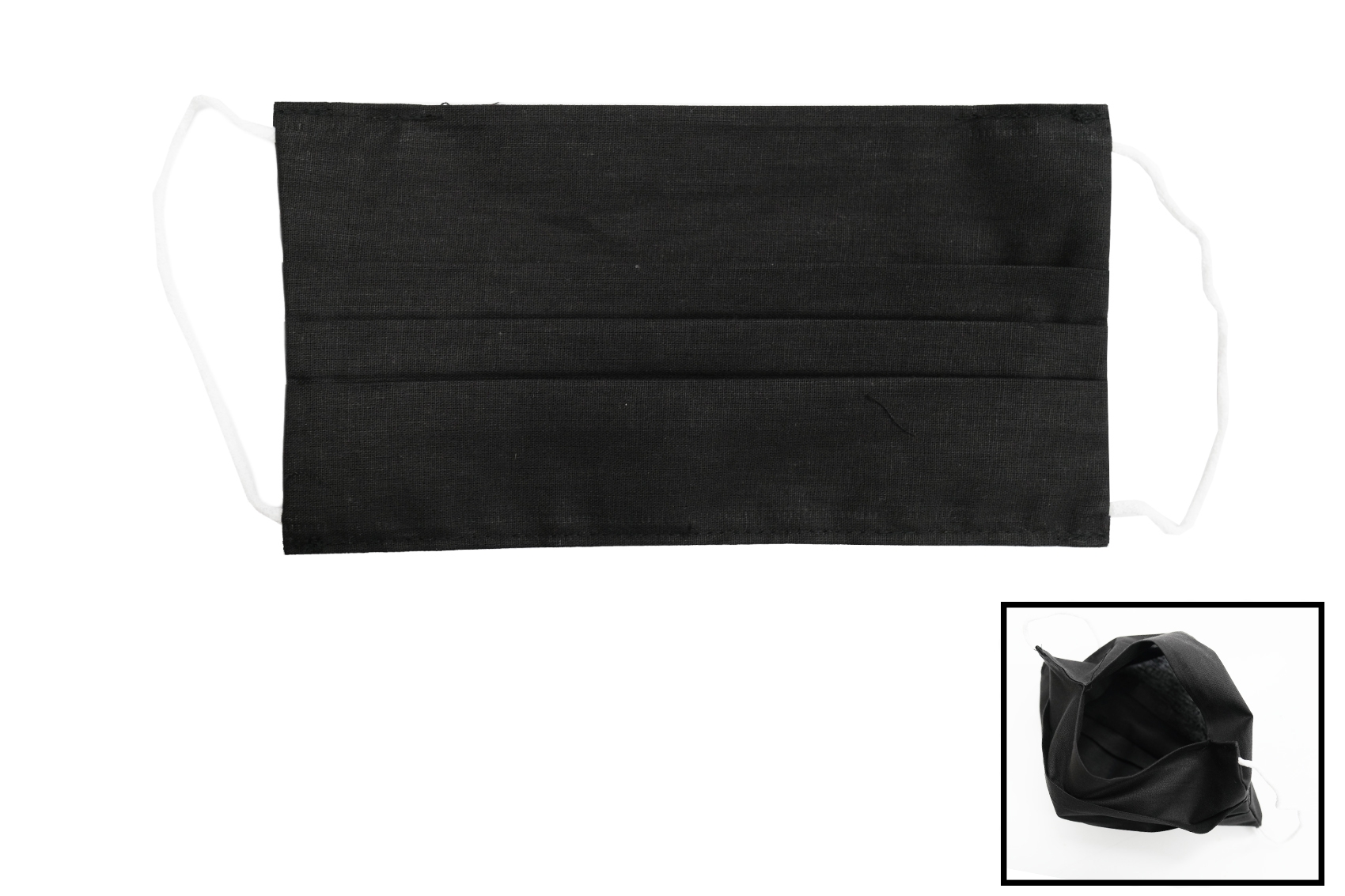 Csomag 5 db fekete újrafelhasználható maszk hajtogatással 100% pamut 2 rétegű unisex mosható 5 szűrő PPS 330 mikron