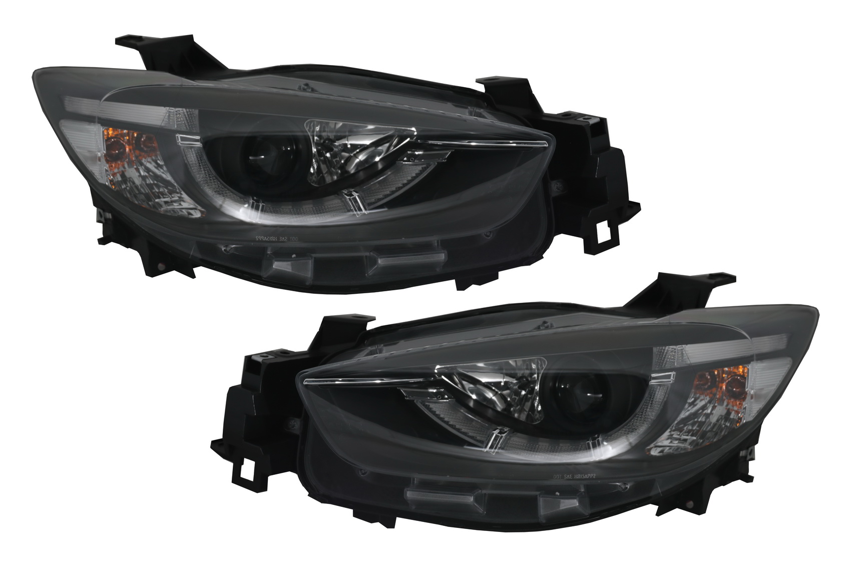 LED DRL fényszórók megfelelő Mazda CX5 (2011-2015) fekete Xenonhoz