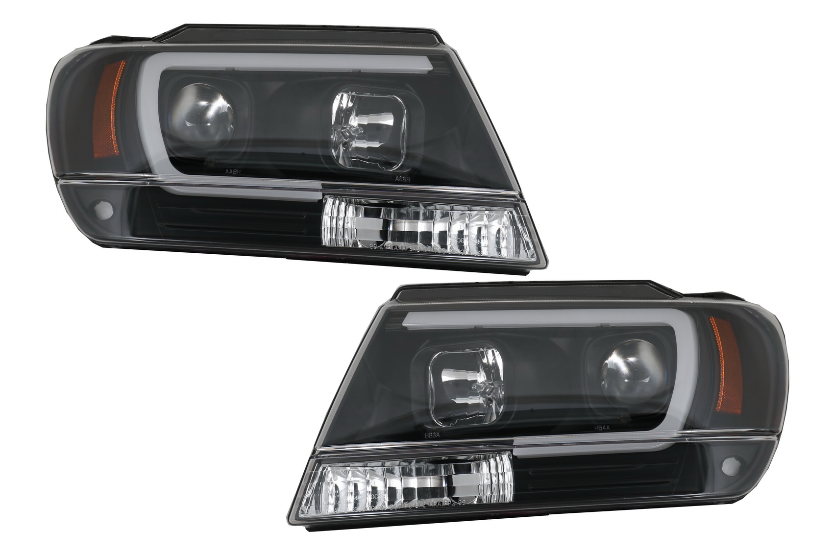 LED fényszórók alkalmas Jeep Grand Cherokee (1999-2004) Tube Light Black