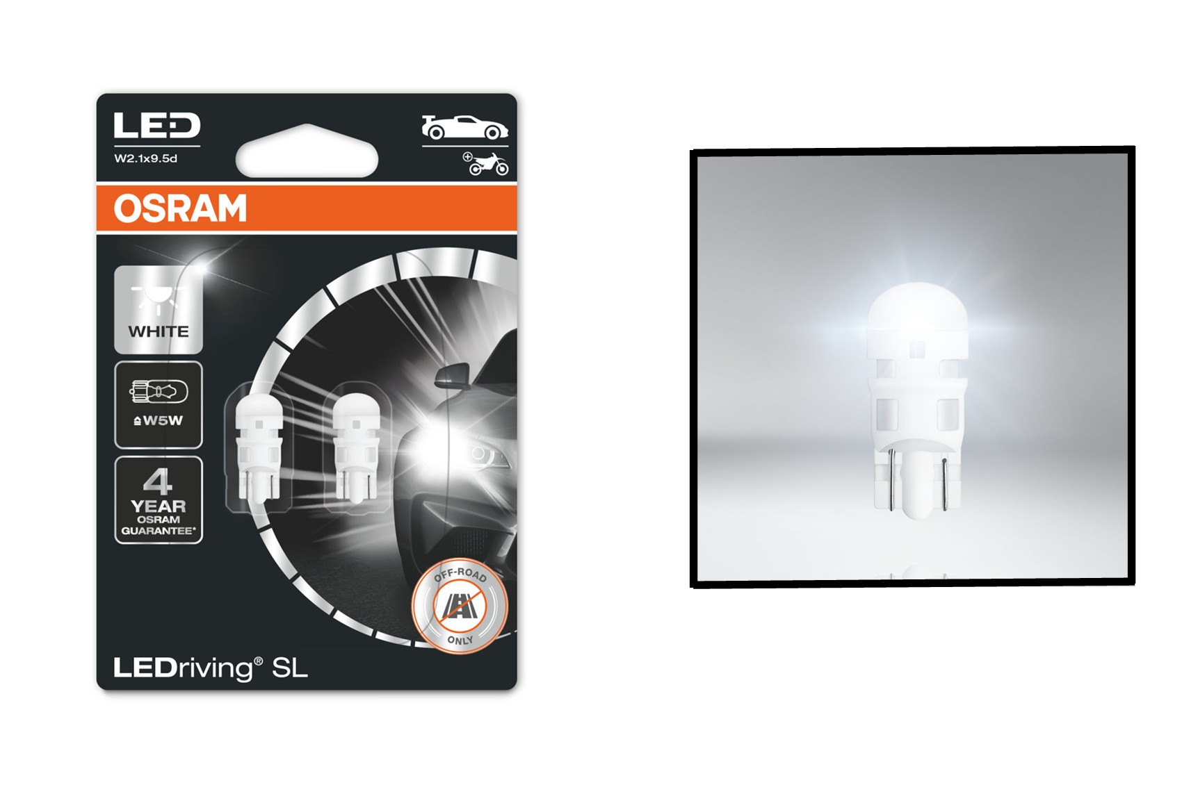 OSRAM LEDriving SL W5W segédfény LED izzó rendszámtábla/helyzetjelző lámpa 12V 1,12 W