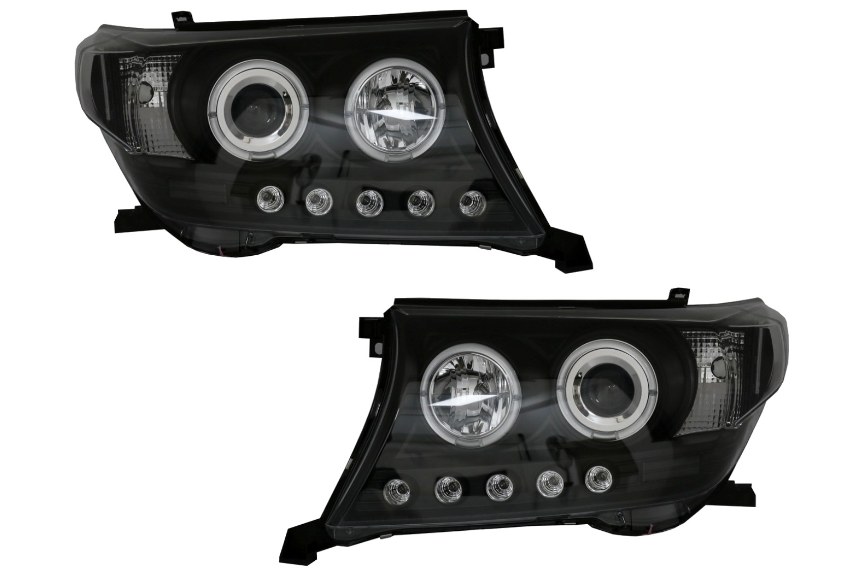 A Toyota Land Cruiser FJ200 (2008-2012) típushoz használható LED DRL fényszórók Facelift 2012 Black Modelre frissítés