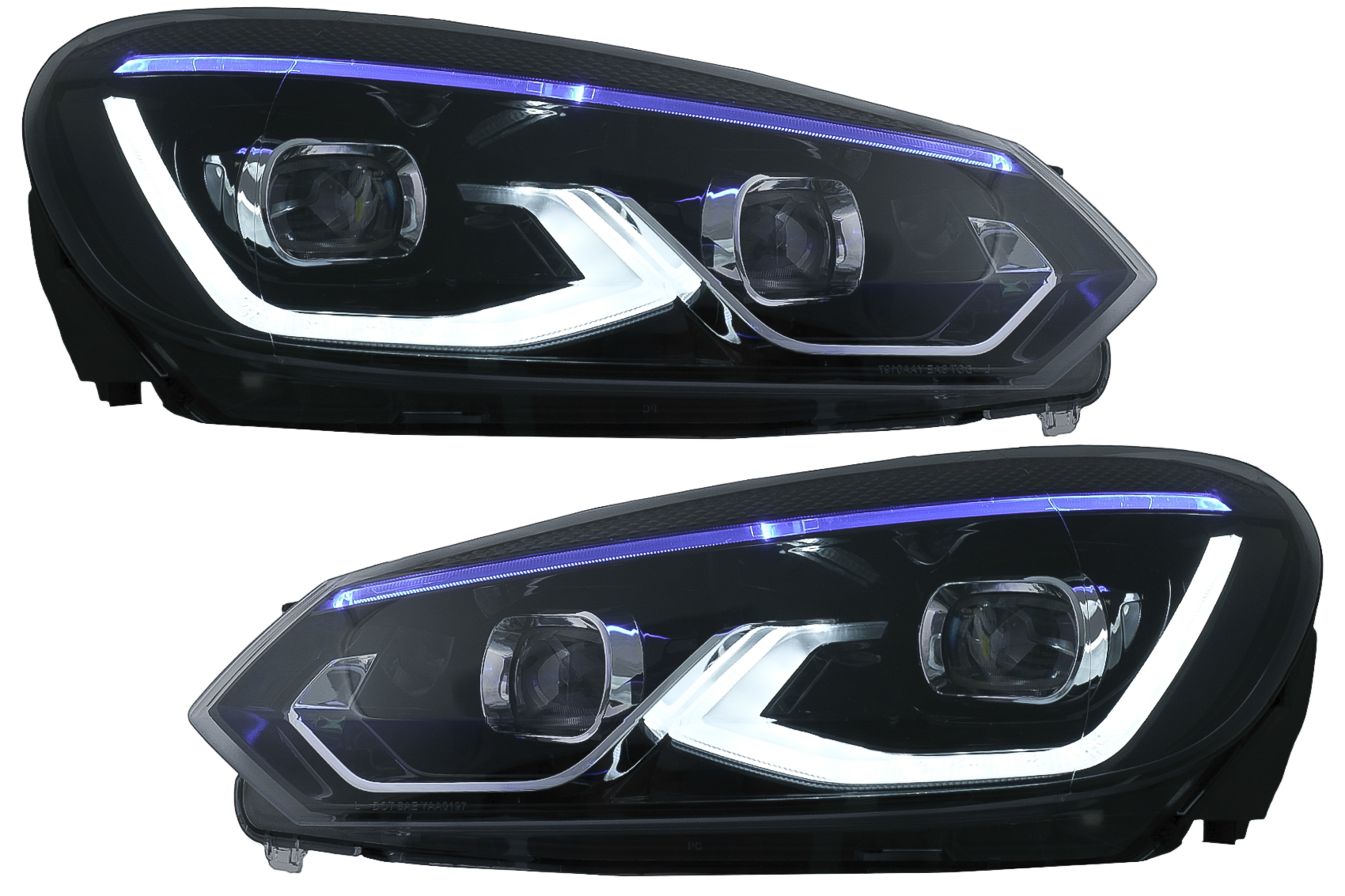 Teljes LED-es fényszórók alkalmas VW Golf 6 VI (2008-2013) Golf 8 Design verzióra való frissítésére