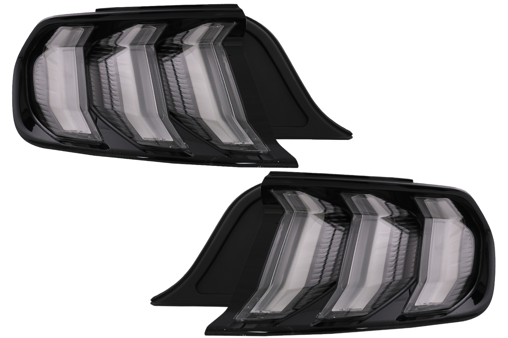 Teljes LED-es hátsó lámpák a Ford Mustang VI S550 (2015-2019) füstmentességhez, dinamikus szekvenciális kanyarodó lámpákkal