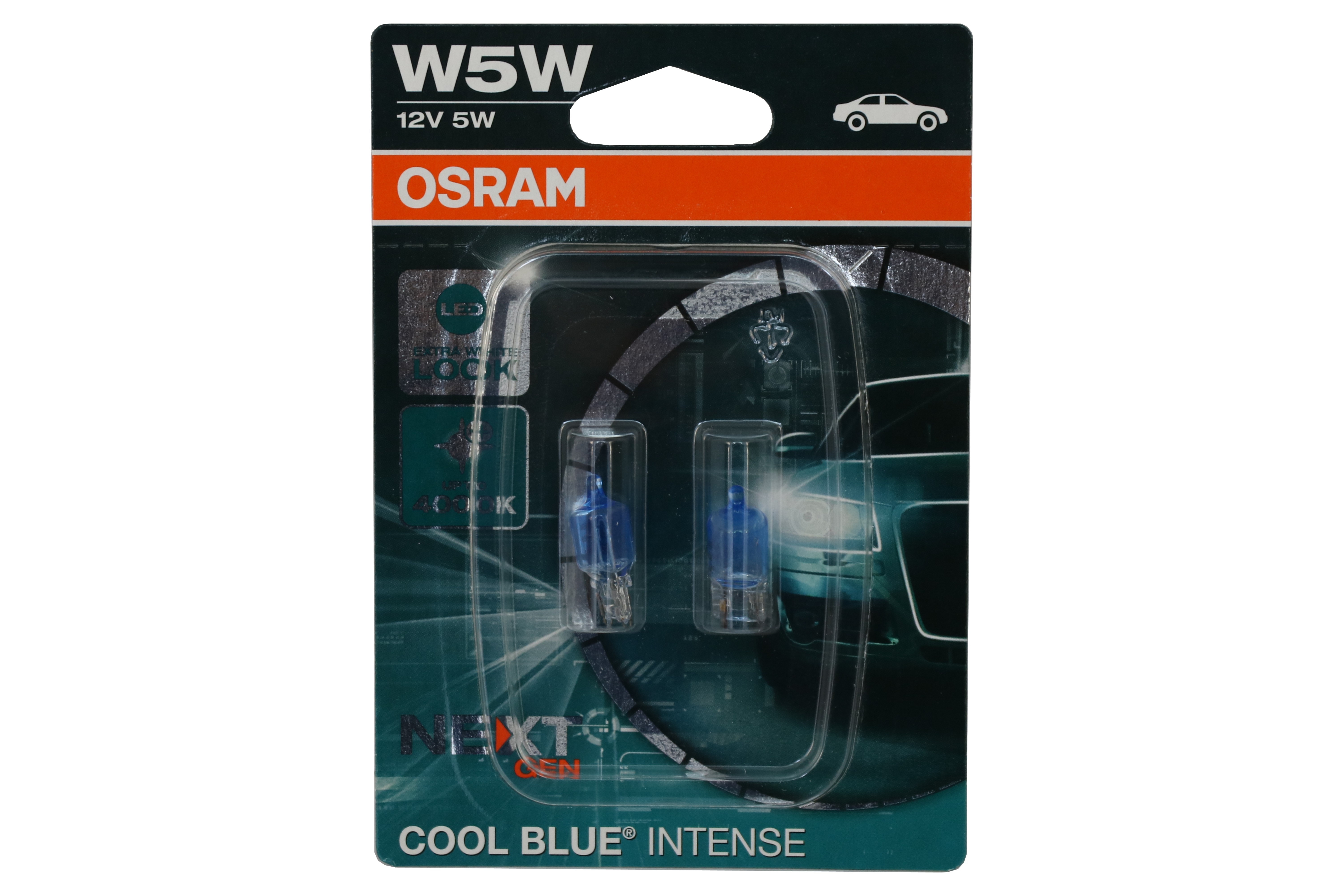 OSRAM COOL BLUE INTENSE NEXT GEN W5W segédfény halogén izzó rendszámtábla/helyzetjelző lámpa 2825CBN-02B 12V BLISTER