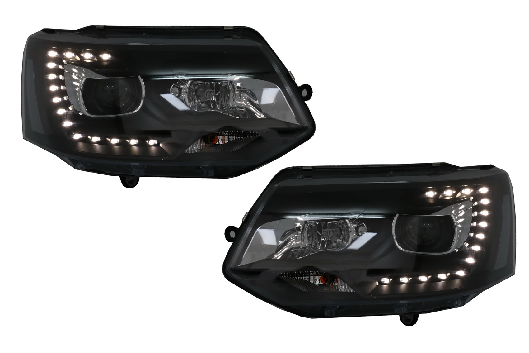 LED DRL Dayline fényszóró VW Transporter T5-höz (2010-2015) fekete