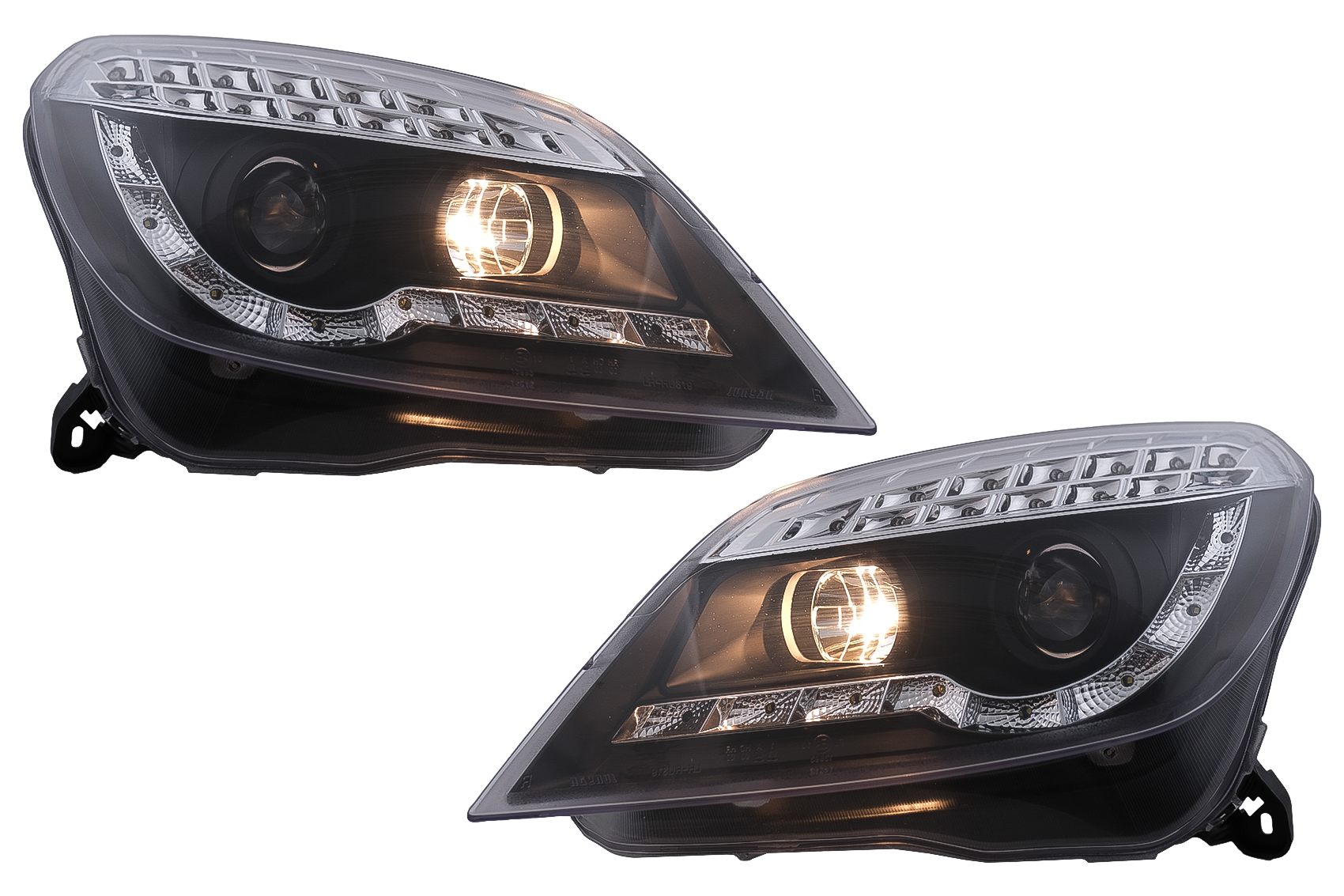 LED DRL fényszórók megfelelő Opel Astra H (03.2004-2009) Fekete